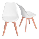 Set 2 Sillas Eames Acolchonadas Blanco