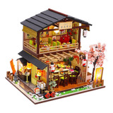 Casa De Muñecas Miniatura De Madera Diy Estilo Japonés