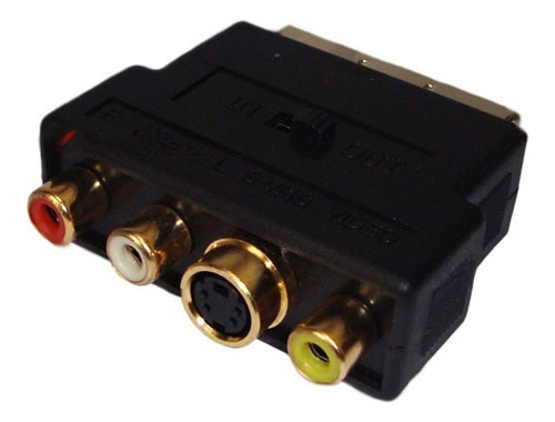 Euroconector/scart A Rca Audio Video In/out M/m Switch Gold