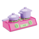 Kit Fogão E 2 Panelinhas Cozinha Meninas Rosa 3083 - Silmar