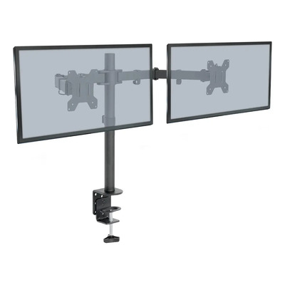 Soporte Doble Monitor Tv Led Lcd Brazo Escritorio 13 A 27 Color Negro | Envío gratis