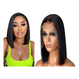 Peruca Front Lace Wig Bob Fibra Premium De Alta Qualidade