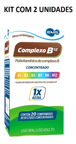 Kit Complexo B12 Com 2un De 20 Comprimidos Revestidos Cada