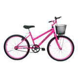 Bicicleta Infantil Aro 24 Mtb Cesta Feminina Tifany / Rosa