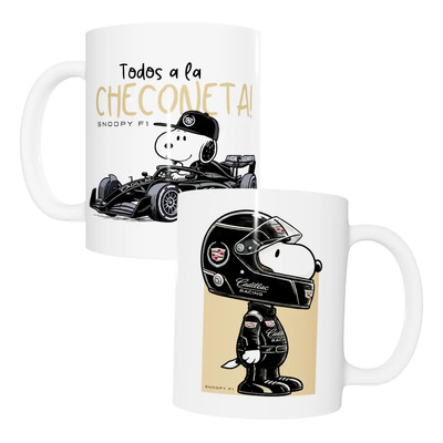Taza F1 Snoopy Cadillac Checo Pérez Fórmula 1 Regalo | Meses sin interés