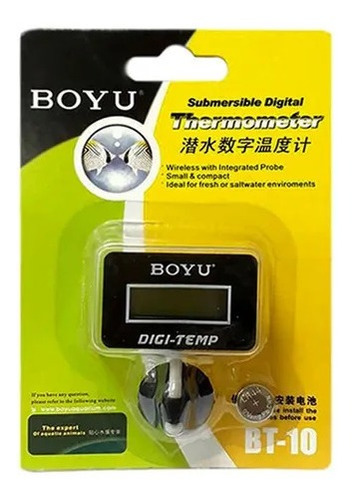 Termômetro Digital Boyu Lcd Submersível Para Aquários