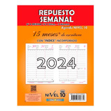 Repuesto De Agenda Nivel 10 2024 N°8 Semanal 16x22 Cm