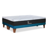 Cama Zen Top Spring  Soft Tela Azul Petroleo King