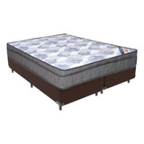 Cama Box Queen Marrom Colchão Ortobom Isosuperpocket