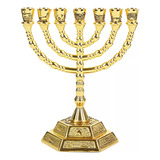 Candelabro De Oro Con Forma De Menorá Judía De 7 Ramas Para