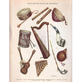 Instrumentos Musicales Indígenas, Lámina Antigua 1950