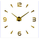 Reloj De Pared 3d Dorado Grande Diseño Moderno