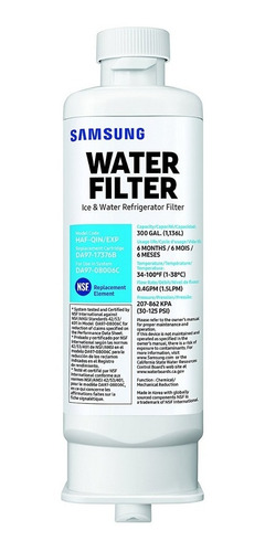 Filtro De Agua Nevera Samsung  Da97-17376b Haf-qin /exp