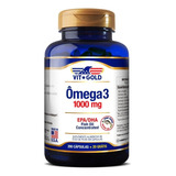 Omega 3 Fish Oil 1.000mg Vitgold 200 Cápsulas Importado