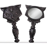 Black Sacred Cat Handheld Small Vanity Make-up Mirror