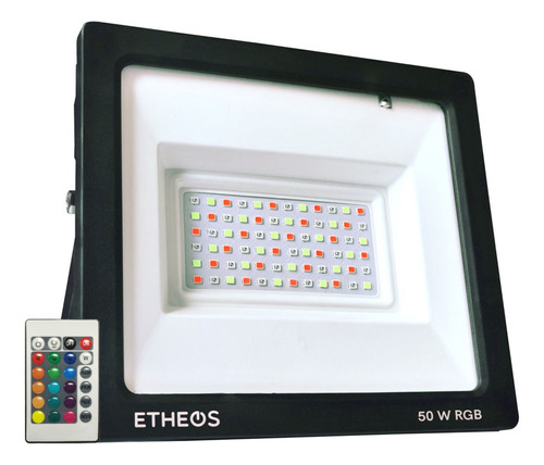 Reflector Led Rgb 50w Ip65 Control Remoto Colores 3000lm C Color De La Carcasa Negro