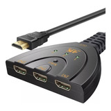 Switcher Hdmi 4k 3 Entradas 1 Salida Cable Flexible