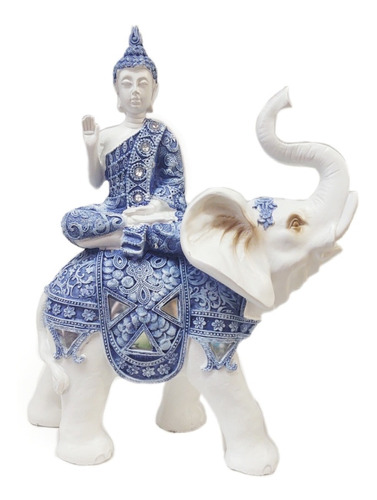 Buda Yoga Mudra Tibetano Elefante Azul Abundancia Suerte