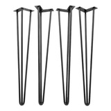 Kit 4 Pés Hairpin Legs Triplo 30cm Rack Puff Mesinha Banco