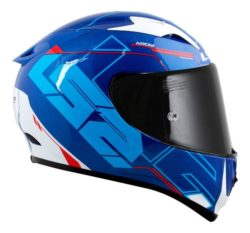 Capacete Ls2 Ff323 Arrow R Techno Branco Azul