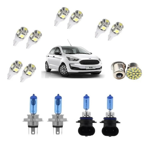 Kit Lampada Super Branca Novo Ford Ka 2015 2016 2017 + Led 