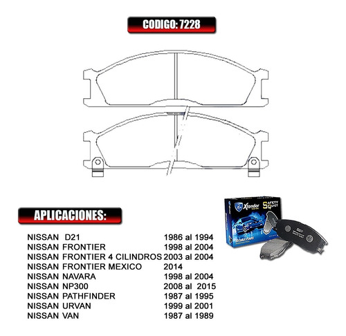 Pastilla D Freno Delantera Nissan Np300 2013 2014 2015  7228 Foto 2