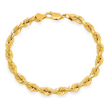 Pulso Pulsera Torzal Torsal Oro 14k Kilates 21cm 5.3mm Italy Color Dorado Diámetro 7   Largo 21  