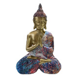 Estatueta Buda Decorativo Multi Cores Degrade