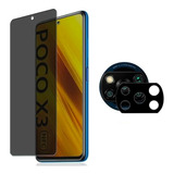 Pelicula 3d Privacidade Spy + Pel Camera Poco X3 Nfc / Pro