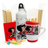 Kit De Regalo Mafalda / Mugs Apilables / Espejo Metálico