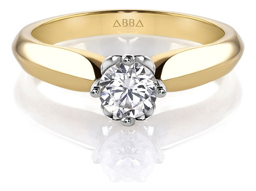 Anillo De Compromiso Moissanita Oro 14k Romántico Abba Joyas