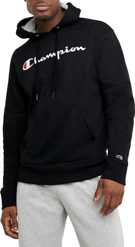 Hoodie Sudadera Champion Original Hombre Deportiva Negro