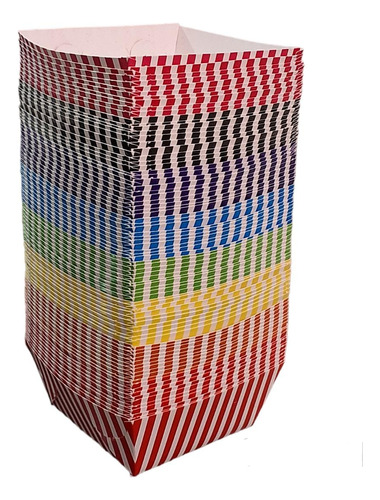 Charola Arcoiris Carton 80pz Botana 10x10x4cm Armable