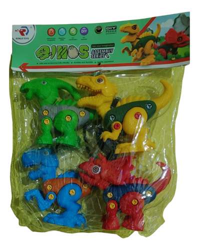 Set De 4 Dinosaurios Diy Ensamble Para Niños Didáctico