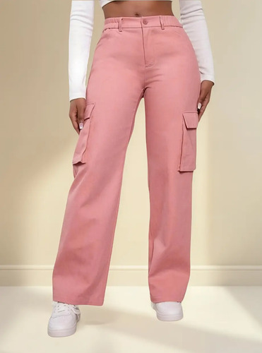 Pantalón Tipo Holgado Para Dama Color Rosa