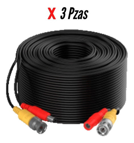 Kit De 3 Cables Siames 50 Metros Para Camaras De Seguridad