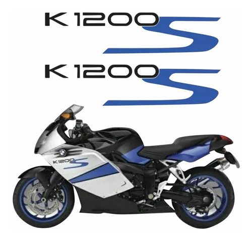 Par Adesivos Compatível Com K1200s Branca E Prata Bw1200s02