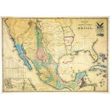 Lienzo Tela Mapa Tratado Guadalupe Hidalgo 1847 80x112