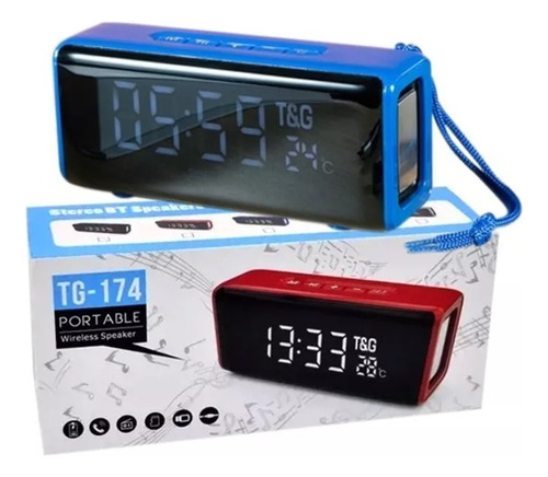 Parlante Reloj Despertador Bluetooth Fm Tg-174