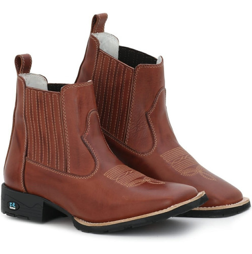 Bota Texana Masculina Bico Quadrado Cavalgada Couro.,