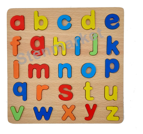 Juego Madera Letras Números Didáctico Niños Abecedario 