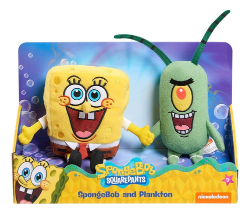  Juego De 2 Peluches Bob Esponja Y Plankton