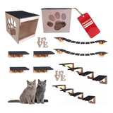 Playground Para Gato Kit Com 16 Pçs Mdf Crú (p)