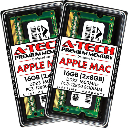 Memorias Ram A-tech, 16gb (2x8gb), Ddr3, 1600mhz, P/ Macbook