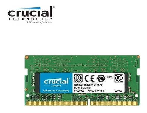 Notebook Ram 8gb Crucial Ddr4-2666 Sodimm Cl19 (ct8g4sf8266)