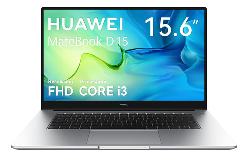 Laptop Huawei Matebook D15 I3 11.5va Gen 8gb + 256gb Plata