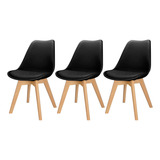 Kit 3 Cadeiras Charles Eames Leda Estofada Bestchair Jantar