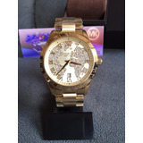 Relogio Michael Kors Mk5959 Layton 100% Original 12x S/juros Cor Da Correia Dourado