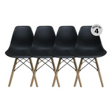 Silla Eames X4 Unidades - Blancas O Negras - Begônia Color De La Estructura De La Silla Negro