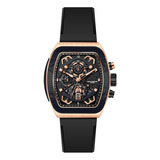 Reloj G-force Original H3994g Cronografo Negro Ros+ Estuche